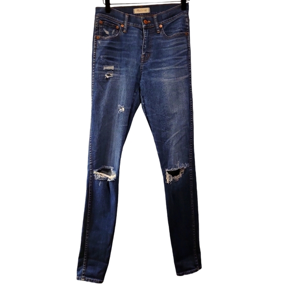 Madewell, Jeans, 9" Inch High Riser, Skinny Skinny, Distressed, Women's Sz 26 Ta - Picture 1 of 4